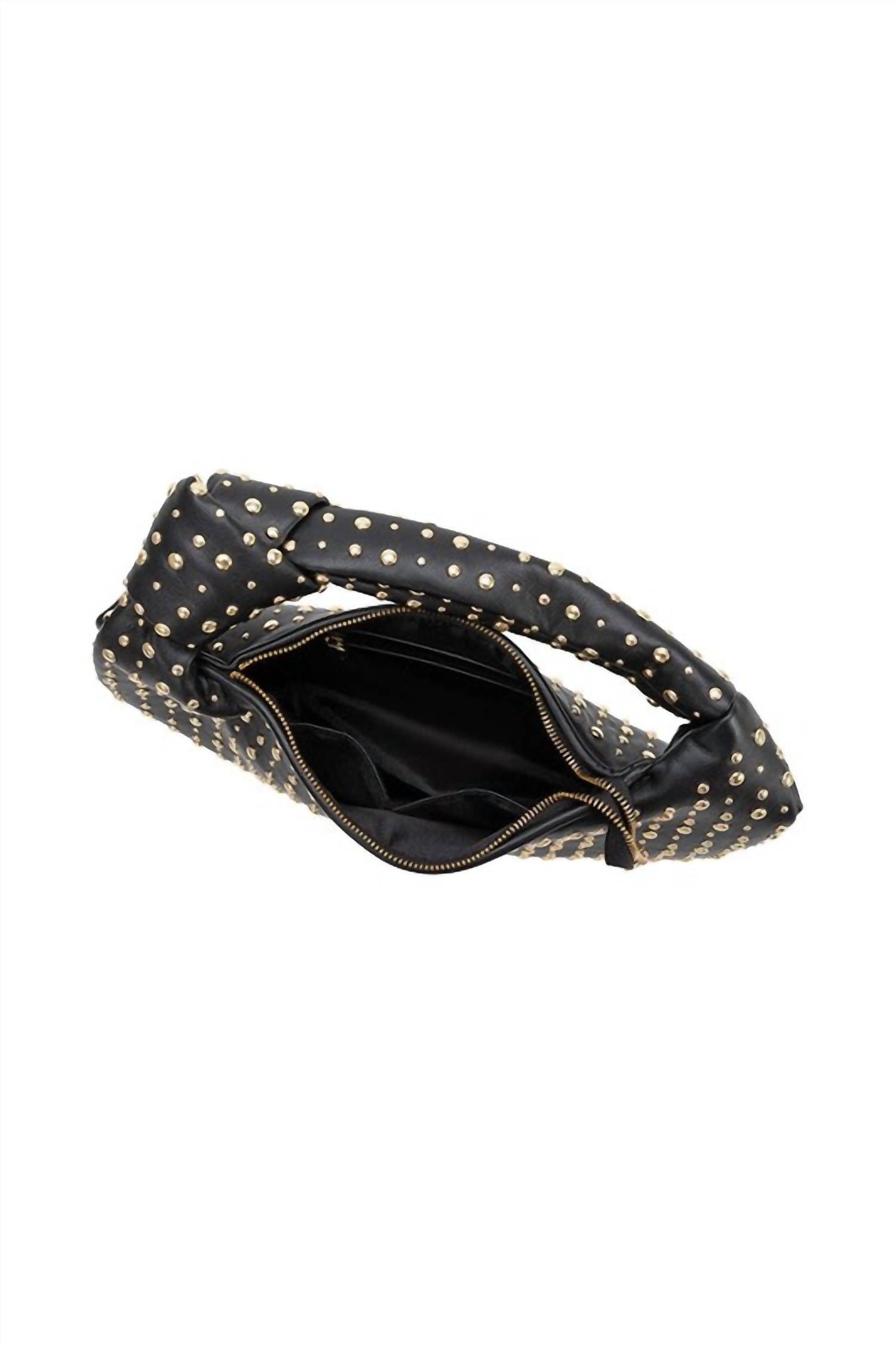 Brigitte Studded Shoulder Bag - Black