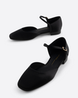 Intentionally Blank - Elizabeth Satin Mary Jane - BLACK SATIN
