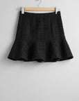 & Other Stories - Ruffle Tweed Mini Skirt - Black -
