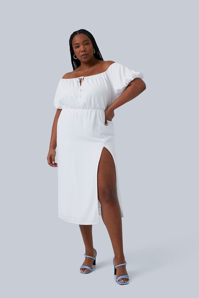 Gia Midi Dress - White