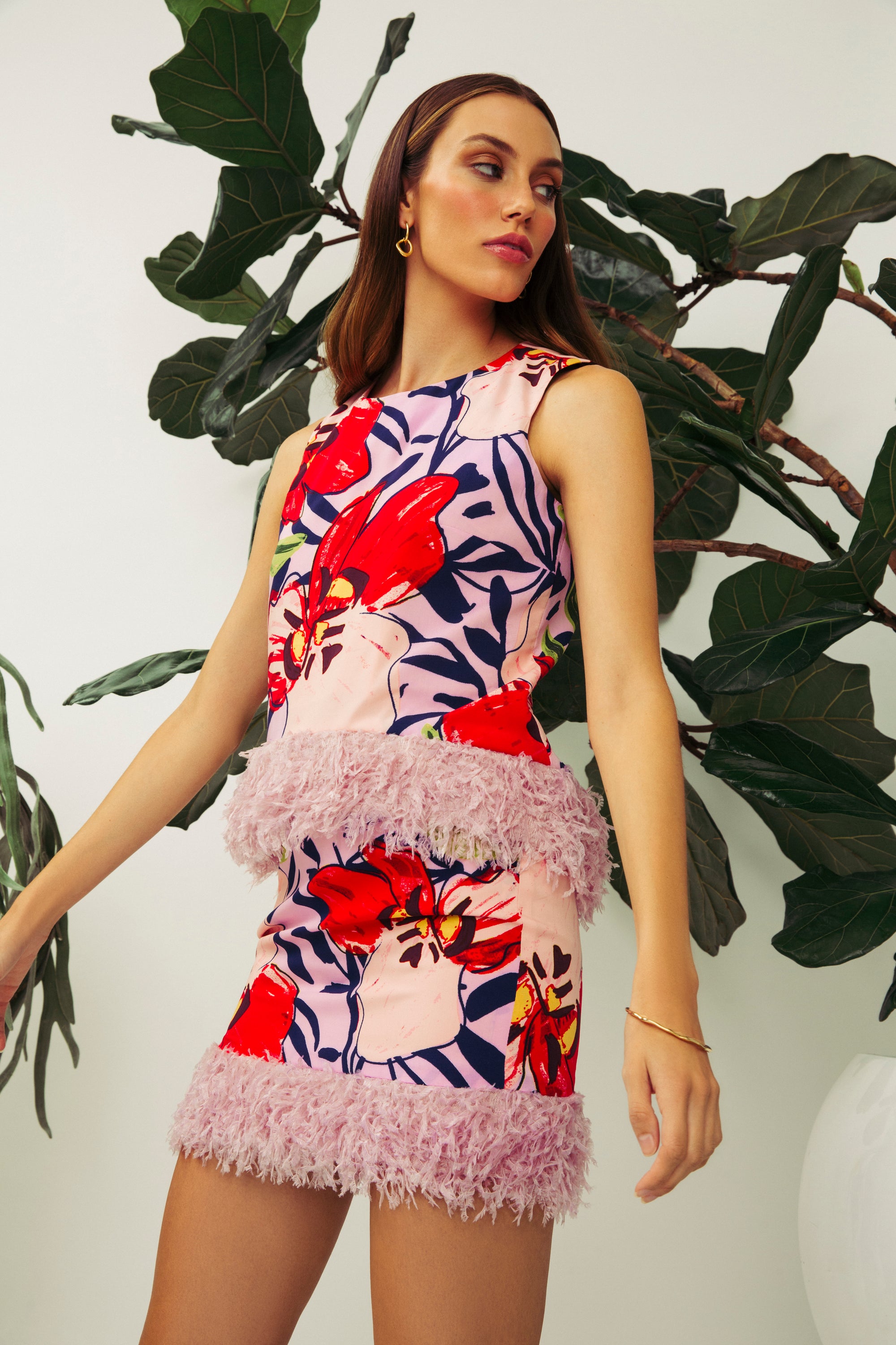 Feather Hem Skirt