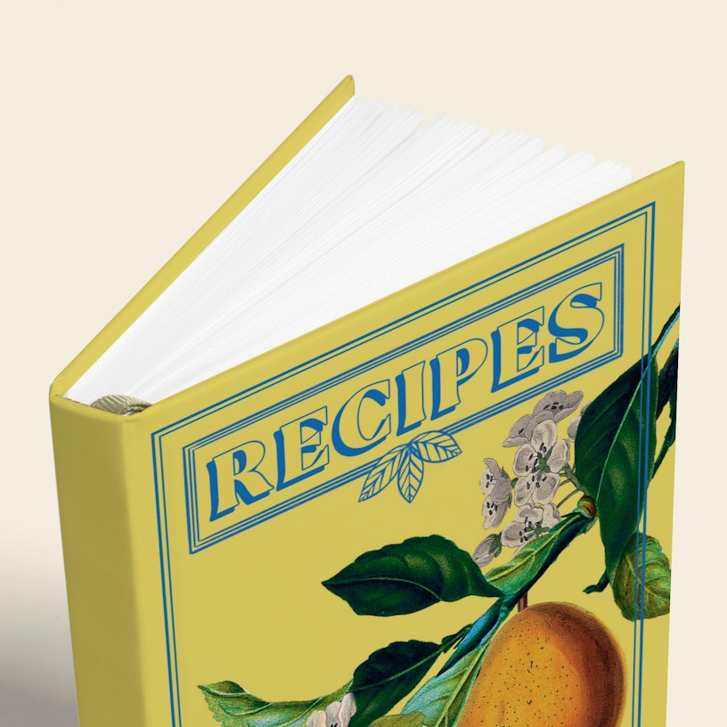 Hanging Fruits Hardcover Recipe Journal - Yellow
