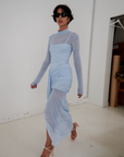 Oria Draped Mesh Dress