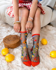 Sock Candy - La Dolce Vita Black Sheer Crew Sock -