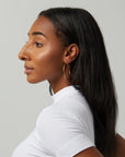 Aiori - Large Thin Hoop Clip On Earrings - Gold Rotating Invisible Resin -