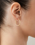 Aiori - Medium Thin Hoop Clip On Earrings - Gold -