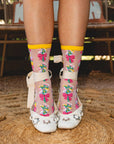 Sock Candy - Bouquets All Day Shimmer Sheer Crew Sock -