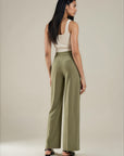 & Other Stories - Wide Press Crease Trousers - Khaki -