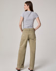 Edyson - Vincent High Rise Roll Up Raw Hem - Moss -