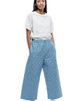 Toit Volant - Aretha Quilted Pants - Teal/White -