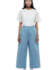 Toit Volant - Aretha Quilted Pants - Teal/White -