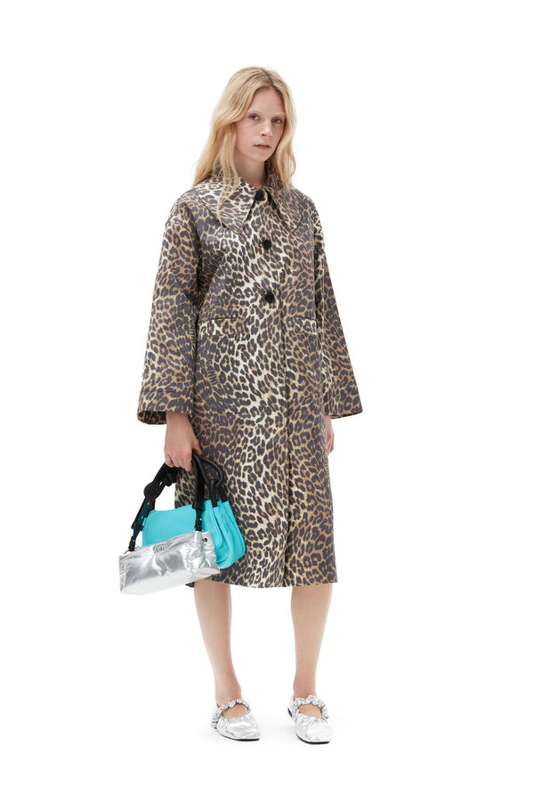 Printed Canvas Coat - Almond Milk