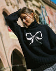 Lisa Says Gah - Cece Turtleneck - Ink Bow -
