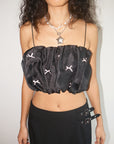 Lisa Says Gah - Jemma Bubble Top - Black Pink Bow -