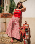 Lisa Says Gah - Maeve Midi Skirt - Cherry -
