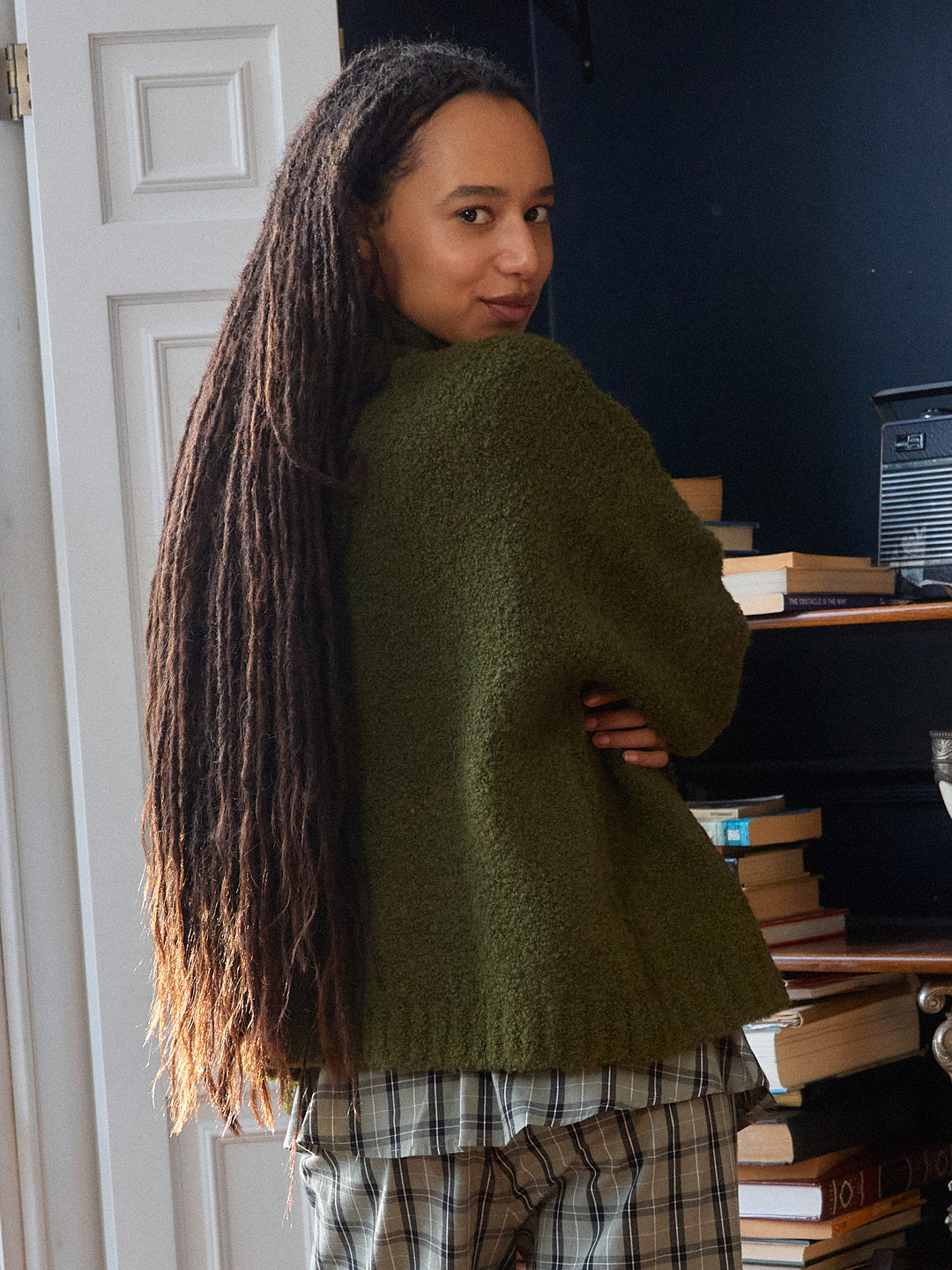 Lisa Says Gah Gemma Zip Up - Moss Sweater | Offe Market
