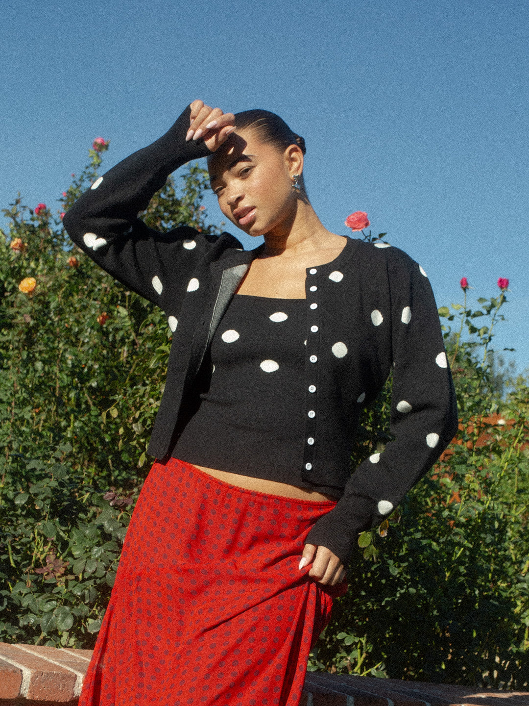 Lisa Says Gah - Cardigans - Emi Cardi - Black/White Dot – offe market