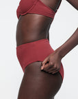 Organic Basics - Swim High-Rise Bikini Bottom - Hibiscus Kiss -