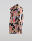 SAEMDI - ELNA PRINTED MESH MINI DRESS -