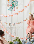 Meri Meri - Peach & Pink Stitched Streamer -