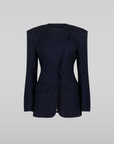 Navy Pinstripe Suit Jacket