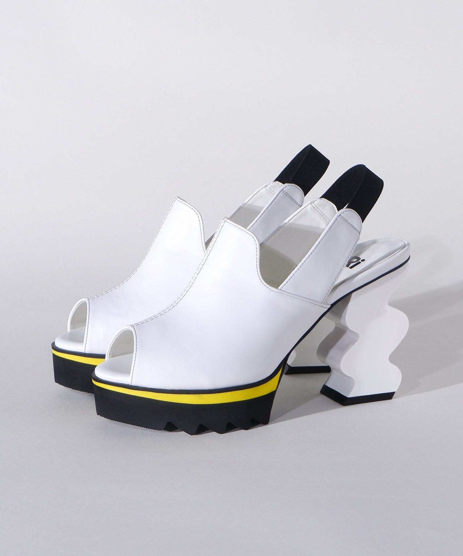 Reila White Open Toe Platform Heel