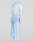 Oria Draped Mesh Dress