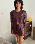 Saemdi - Jovi Patent Faux Leather Blazer -