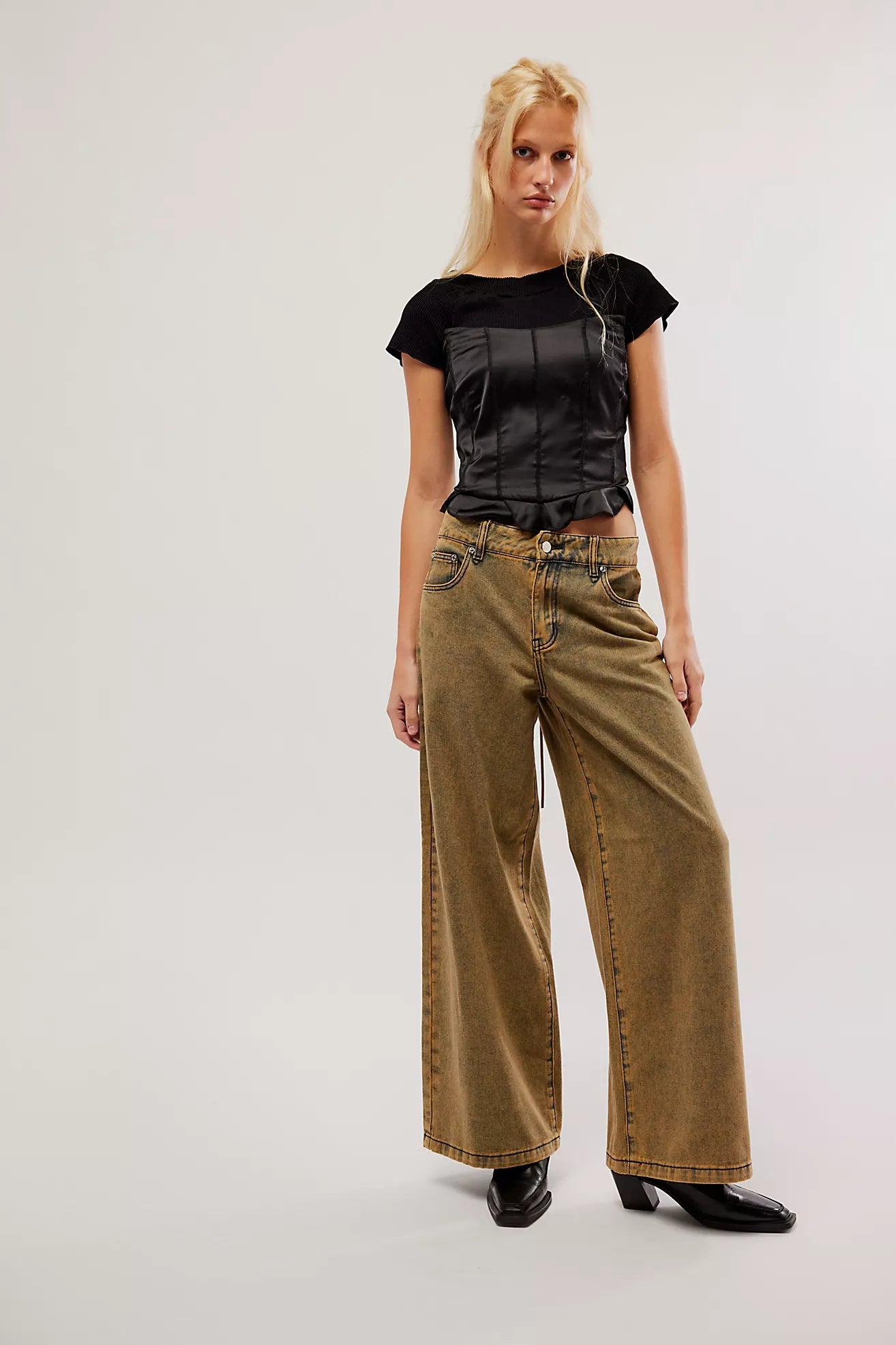 Sandblast Wide Leg Denim