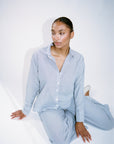 Wildflo Studio - Button Down Shirt Ocean Blue Stripe -