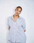 Wildflo Studio - Button Down Shirt Ocean Blue Stripe -