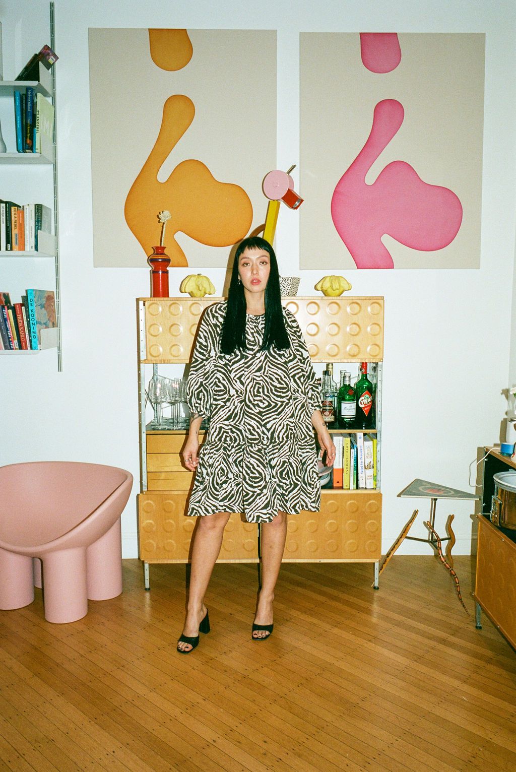 WRAY - Daria Dress - Chocolate Zebra Swirl -