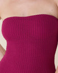 Andie Swim - The Kauai One Piece - Merlot Crochet, Long Torso -