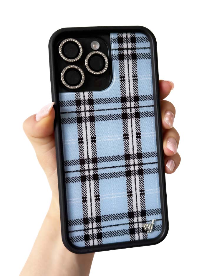 Wildflower - Plaid - Blue iPhone Case -