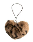 Wildflower Fuzzy Leopard Heart W/ Wf Charm