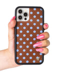 Hand Pic Image 01 Polka Dots Brown and Blue iPhone Case