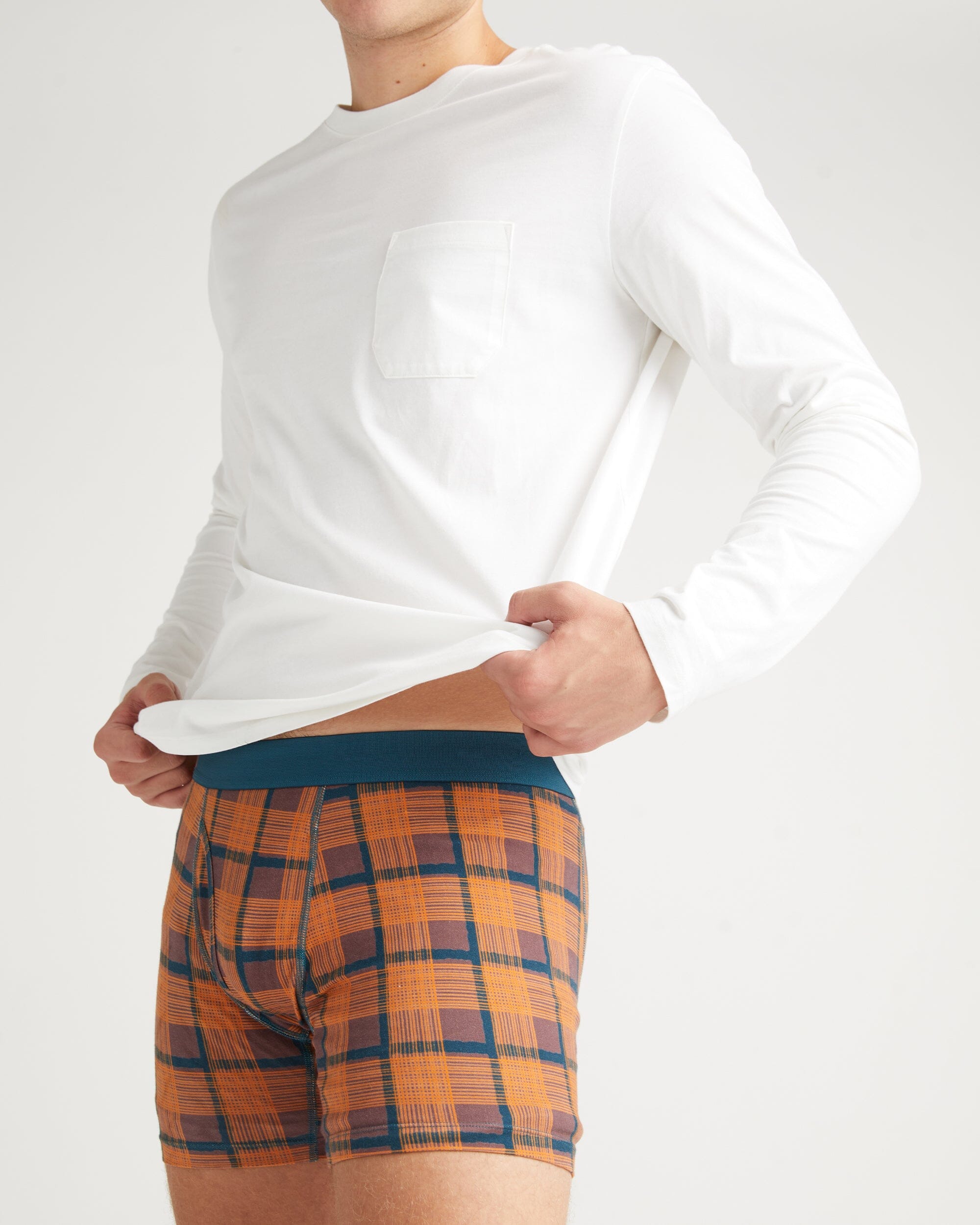 Andie Swim - Mens Pima Long Sleeve Pocket Tee - Pima Cotton Jersey - White -