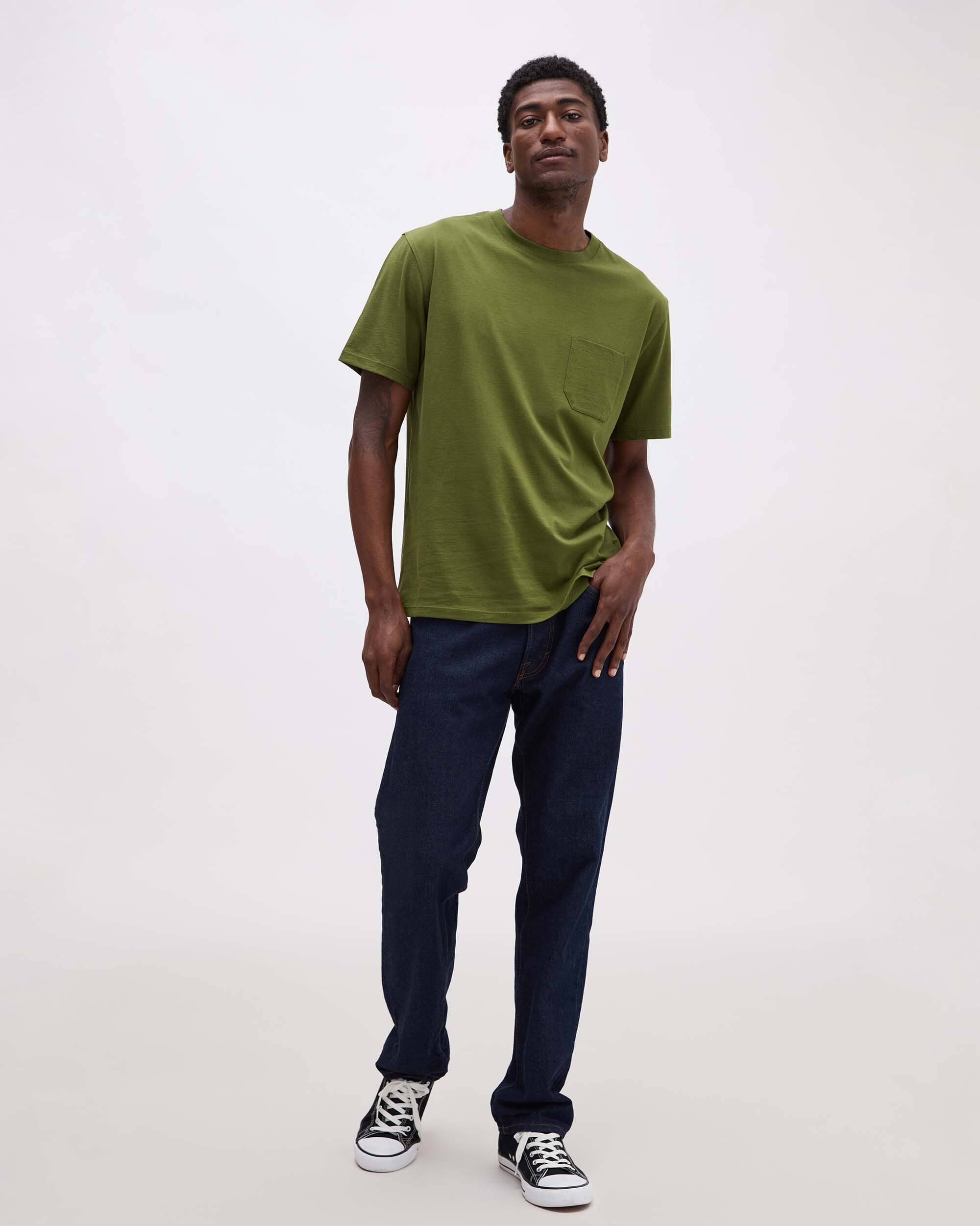 Andie Swim - Mens Pima Pocket Tee - Pima Cotton Jersey - Cypress -