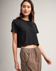 Richer Poorer - Pima Boxy Crop Tee - Black - BLACK
