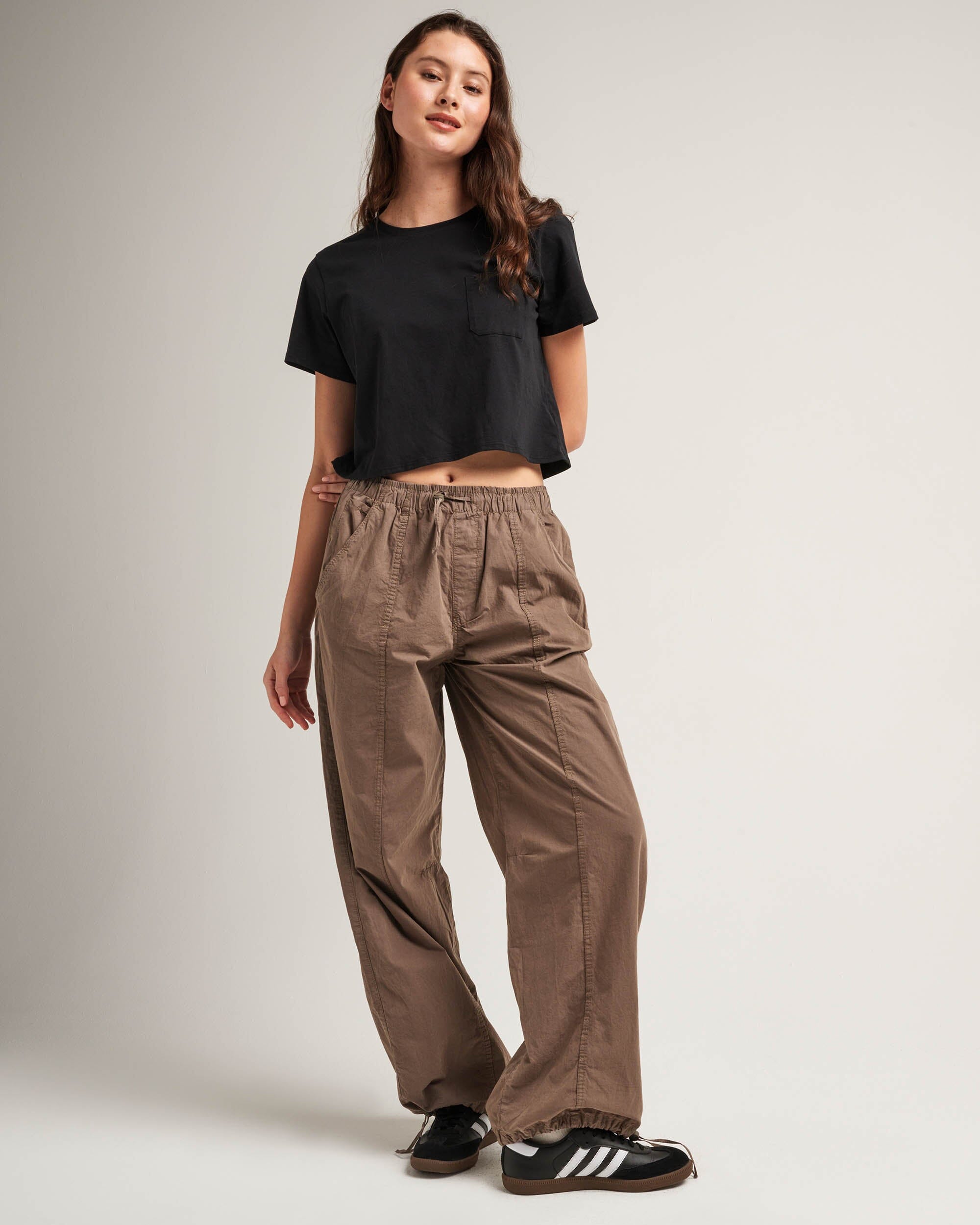 Andie Swim - Womens Pima Boxy Crop Tee - Pima Cotton Jersey - Black -