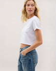Richer Poorer - Pima Boxy Crop Tee - White -