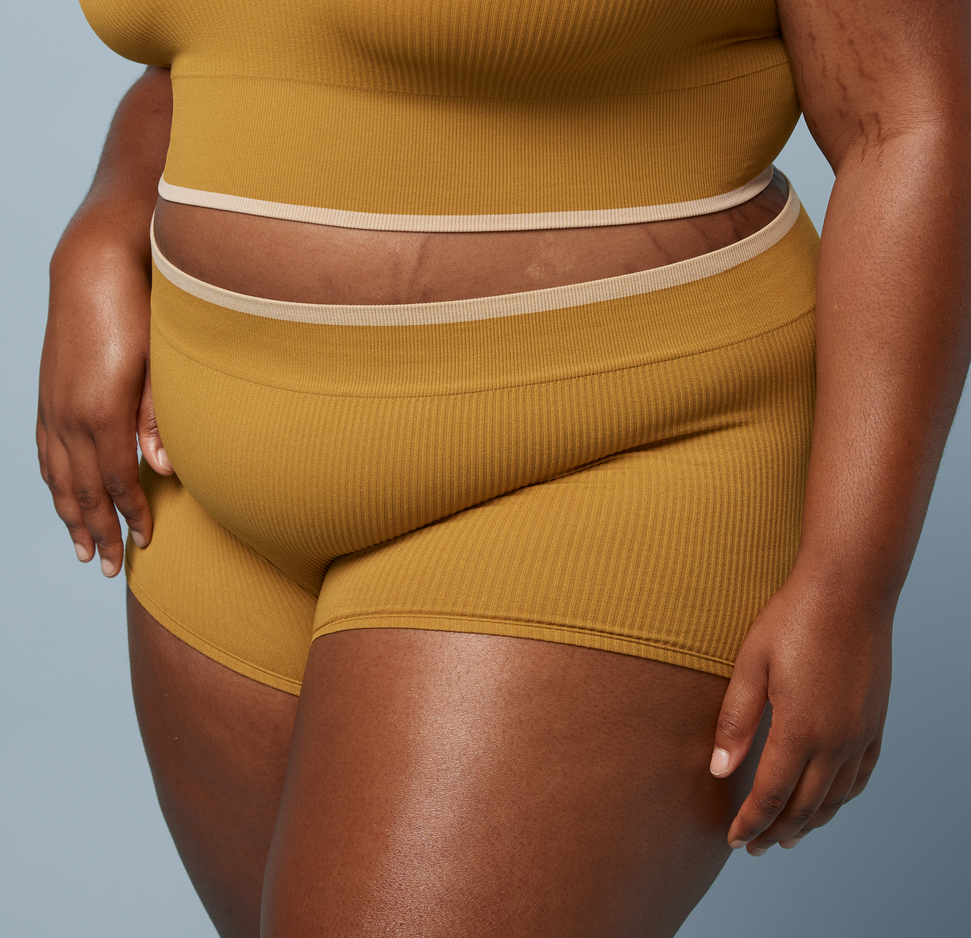 Harper Wilde - Lounge Rib Boyshort - Golden -