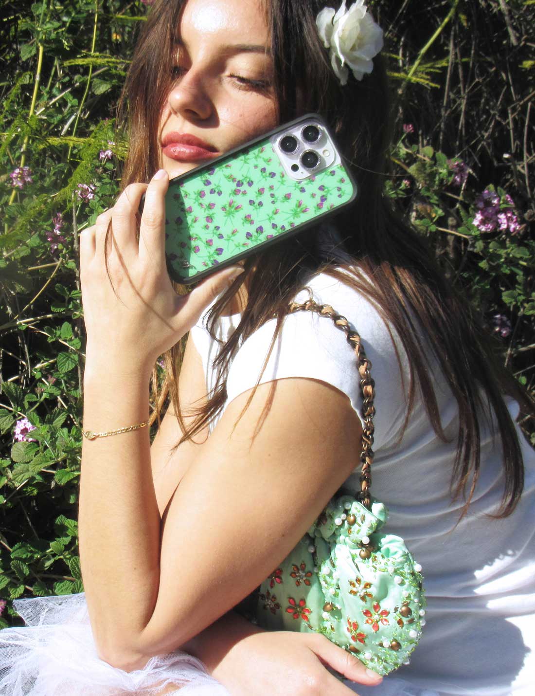 Supporting Image 02 Purple Posie Rosie iPhone Case