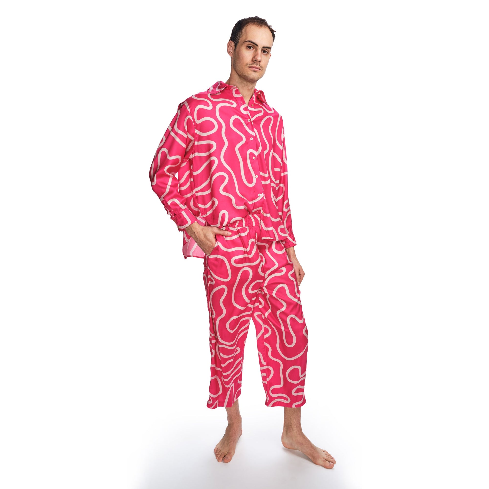 Blake Blouse - Hot Pink Squiggle