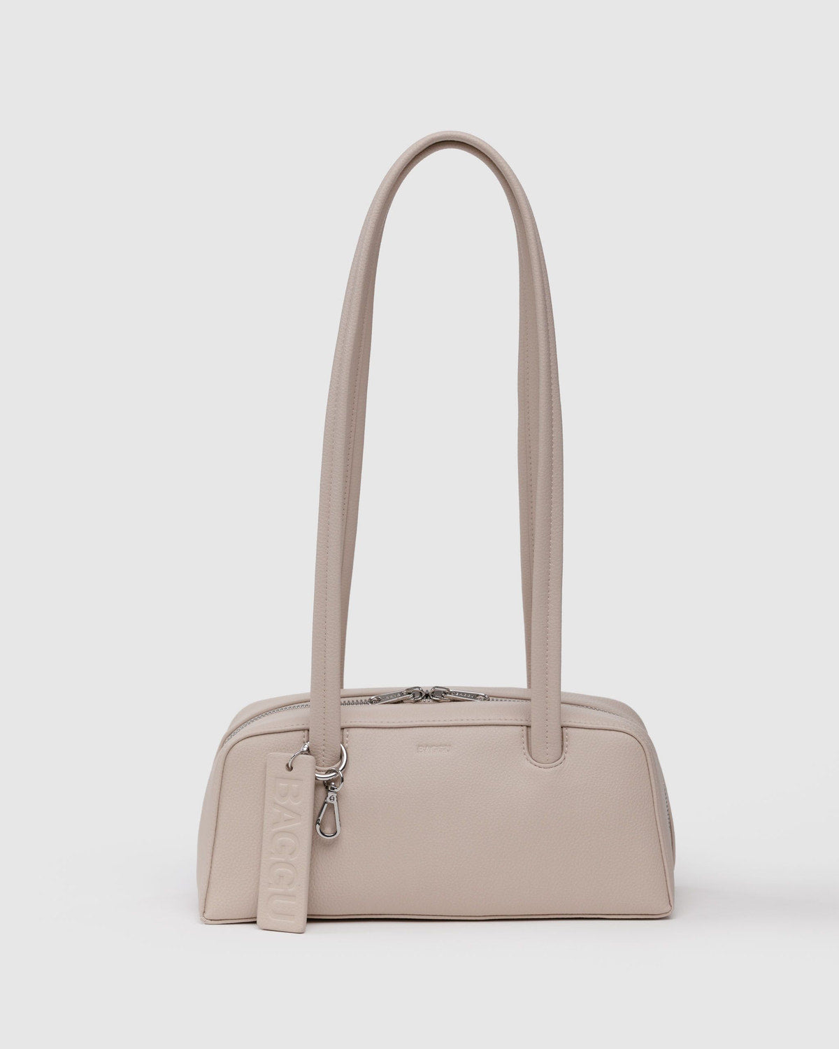 Baggu - Small Recycled Leather Bowler Bag - Stone -