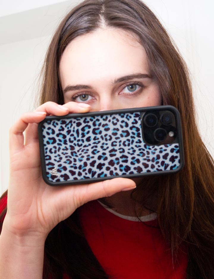 Wildflower - Meow - Blue iPhone Case -