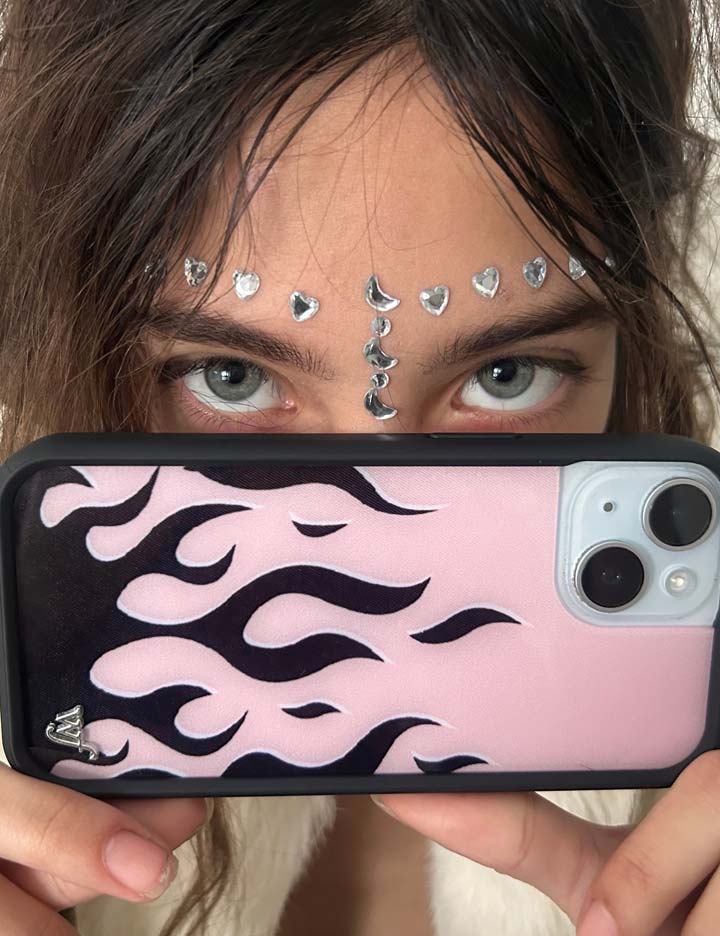 Supporting Image 03 Flames Pink and Black iPhone Case