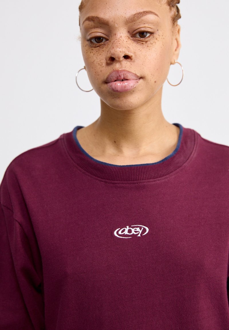 Obey - Rally Sleeve Stripe Long Sleeve - Wine -