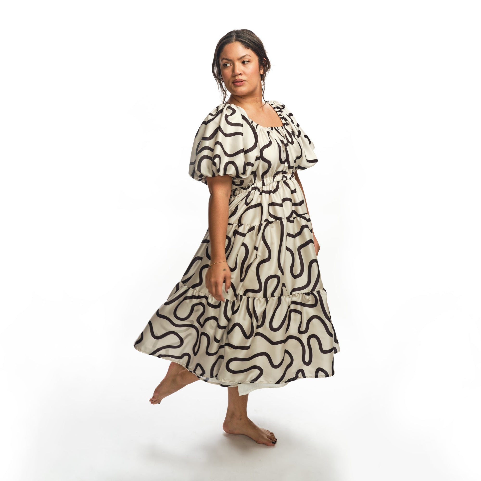 Boyko - Suzy Dress - Black/Ivory Squiggle -