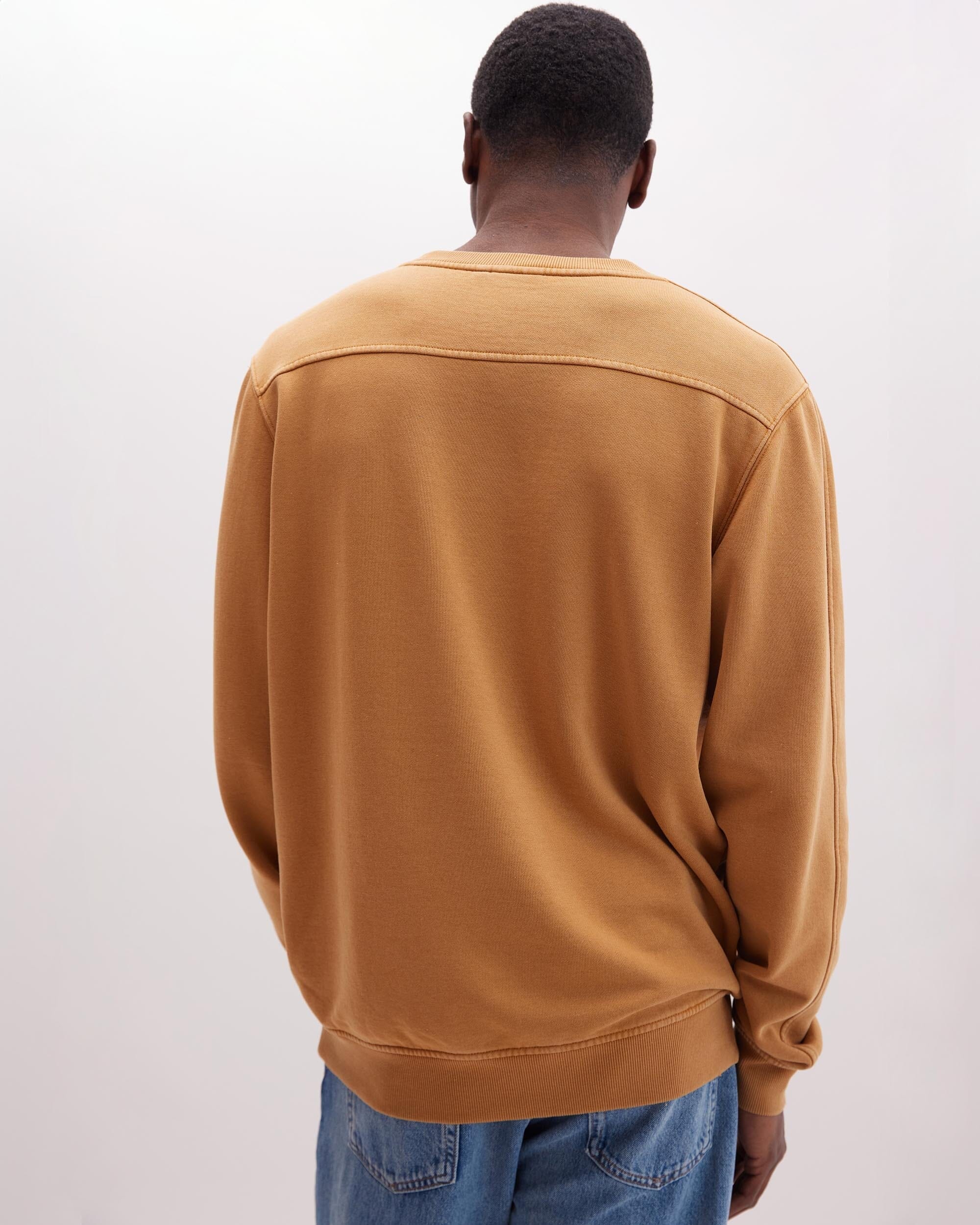 Andie Swim - Mens Recycled Fleece Sweatshirt - Recycled Fleece - Mineral Gold Spice -